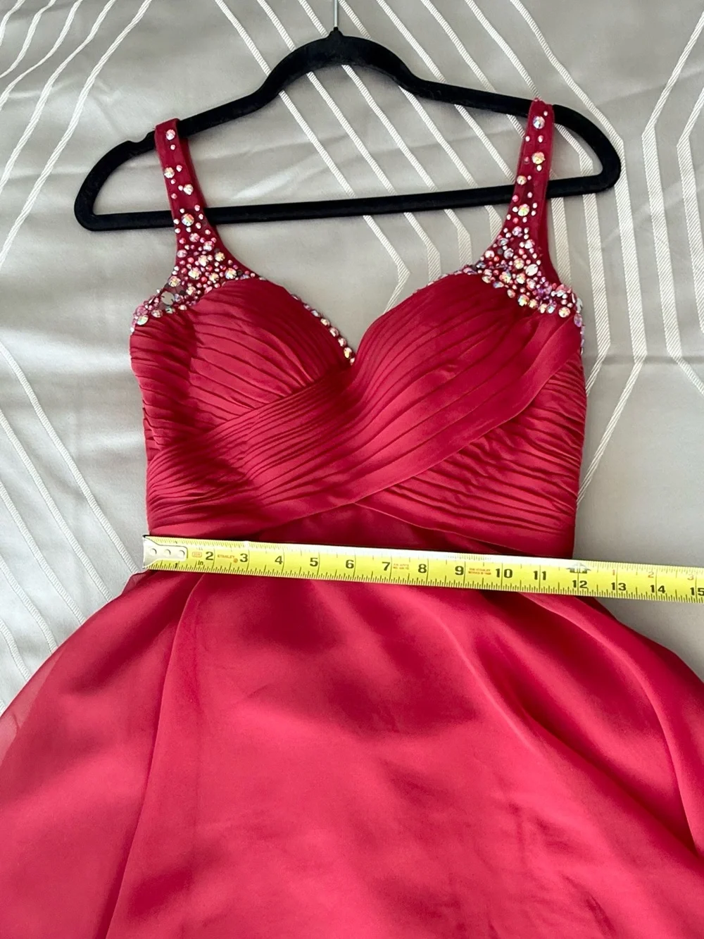Alyce Paris Fit & Flare Homecoming Dress Ruched Top Sheer Chiffon w/Sequins - 0